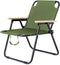 Folding Camping Chair with Handle, Wooden Armrests